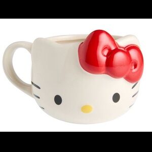 Hello Kitty Face Figural Red Bow Ceramic Mug